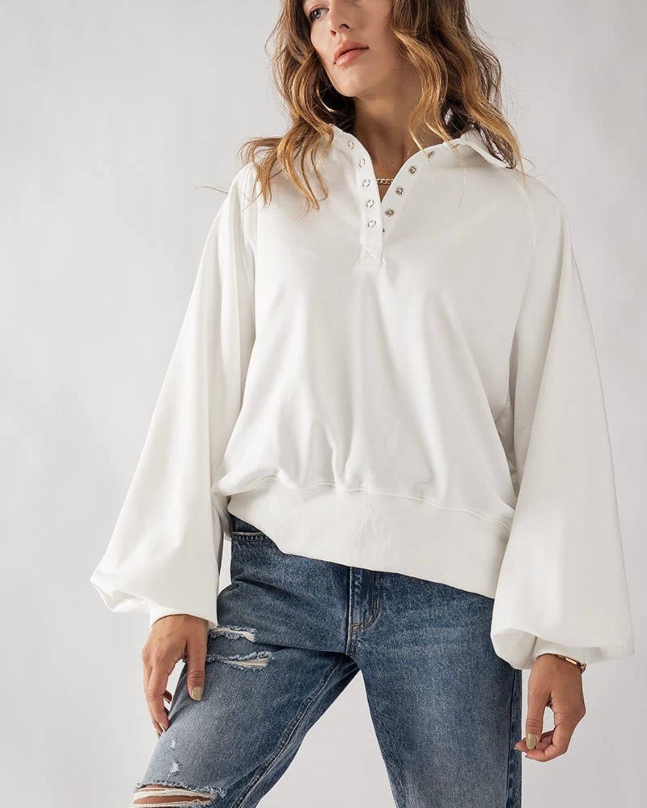 White Polo Sweatshirt