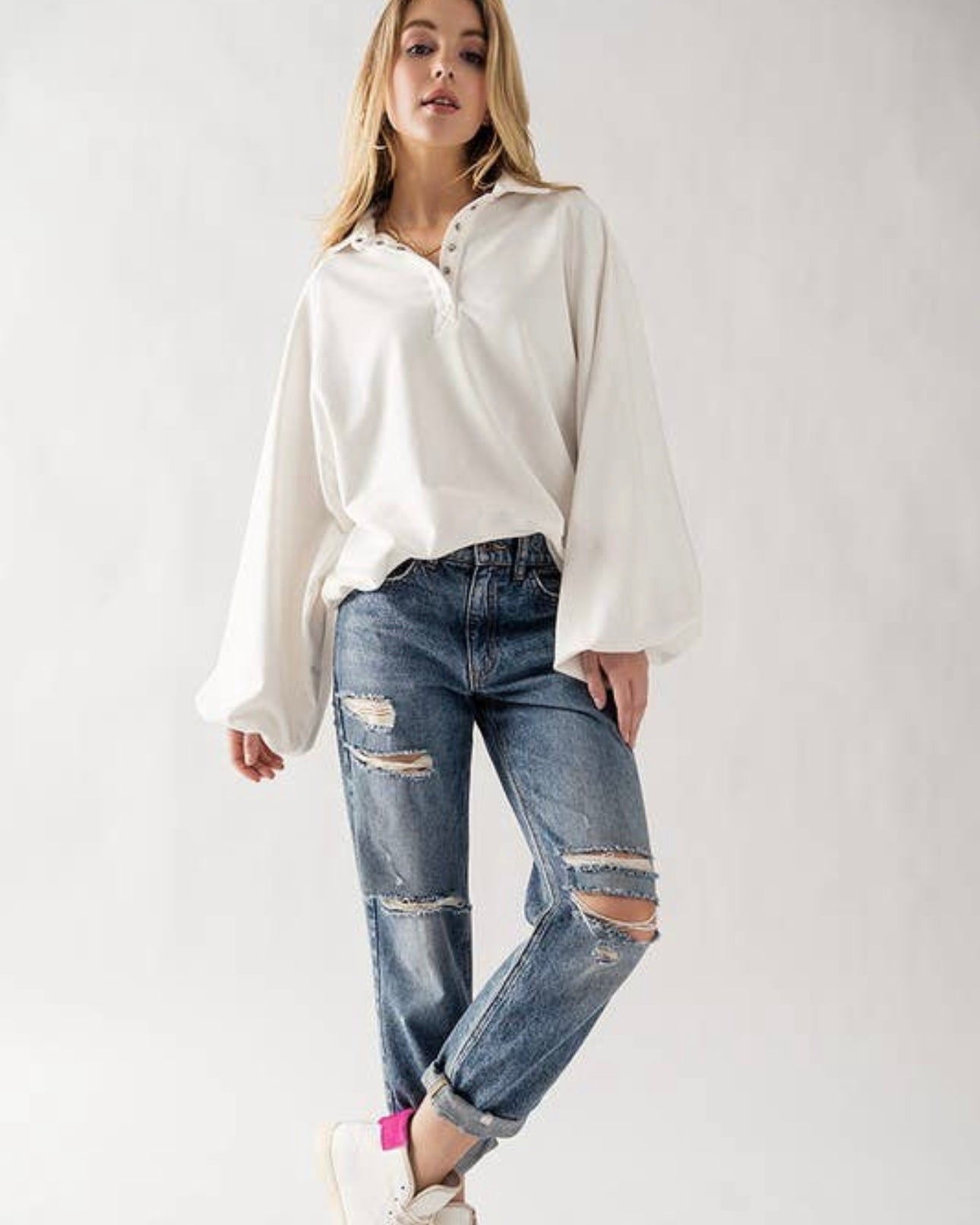 White Polo Sweatshirt