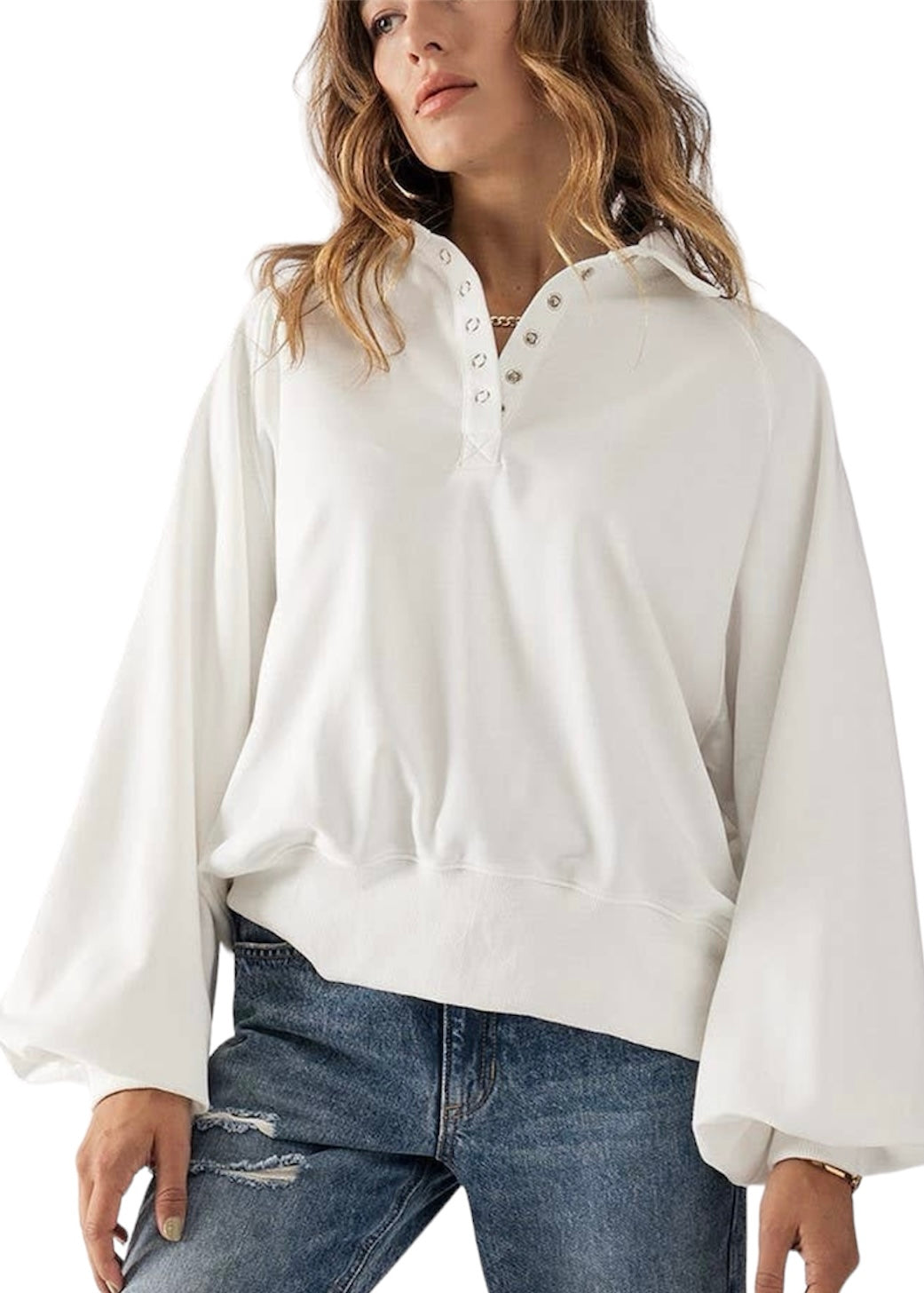 White Polo Sweatshirt