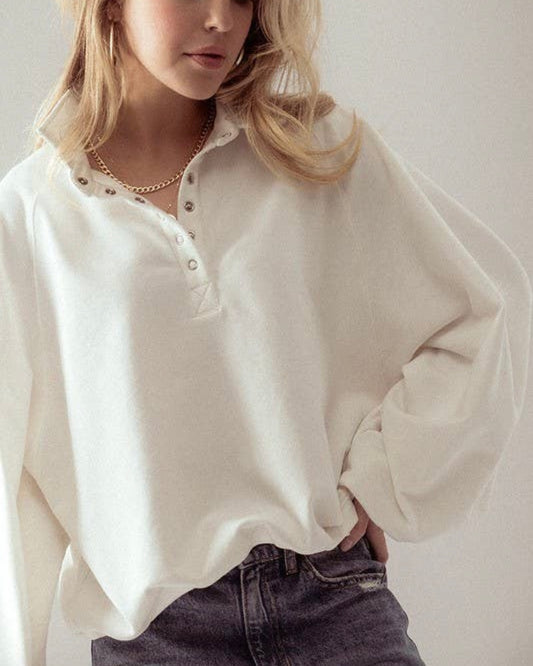 White Polo Sweatshirt