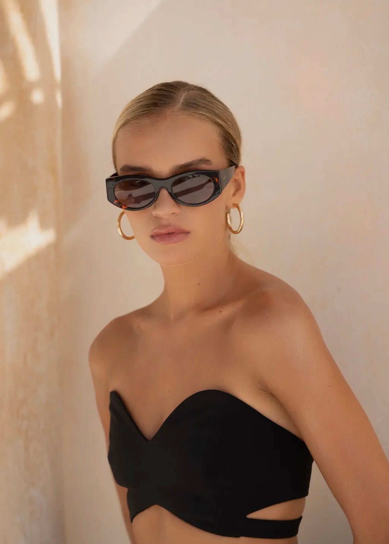 Layla Acetate Oval Sunglasses - Brown Tortoise