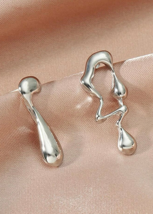 Silver Drip Earrings