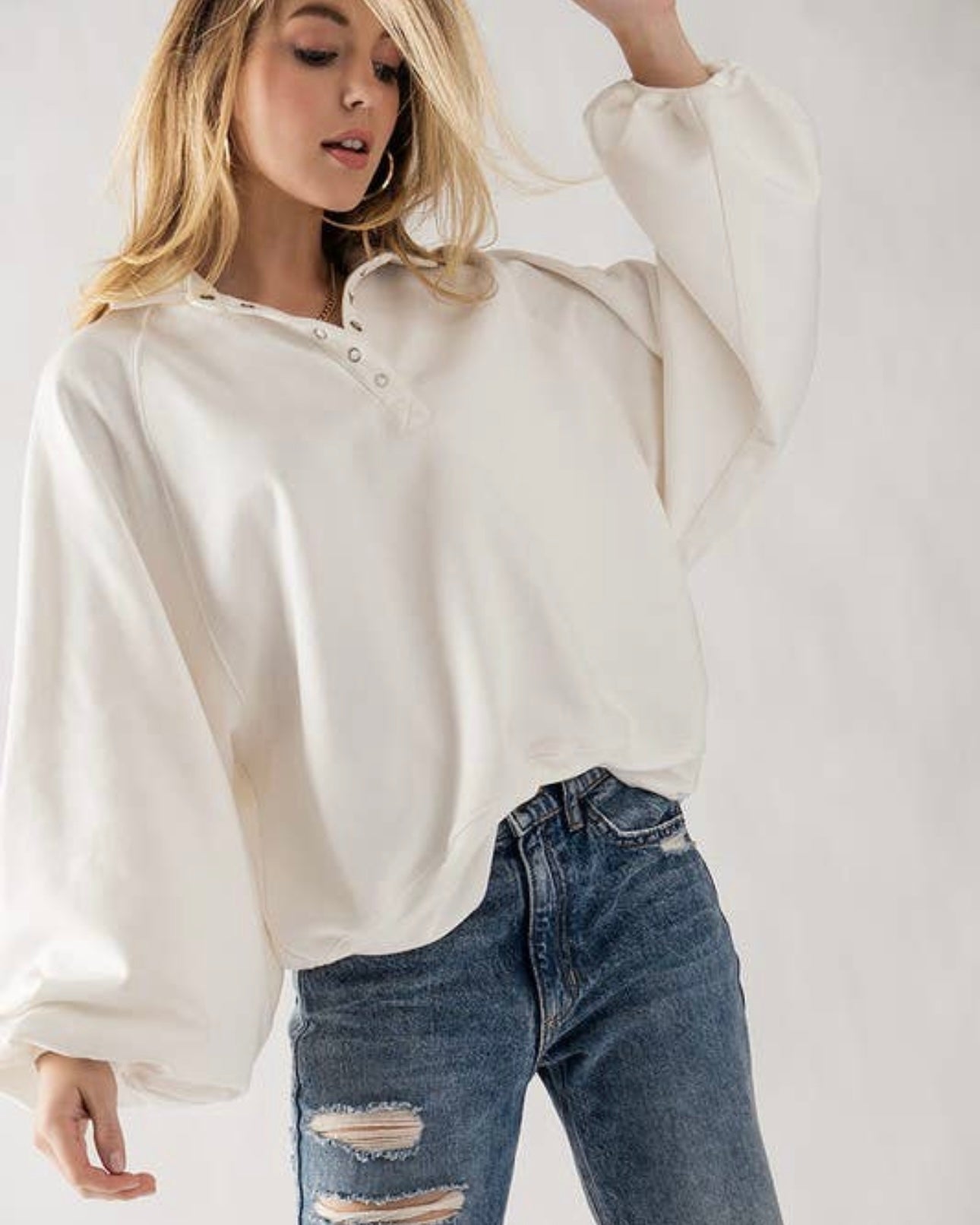 White Polo Sweatshirt