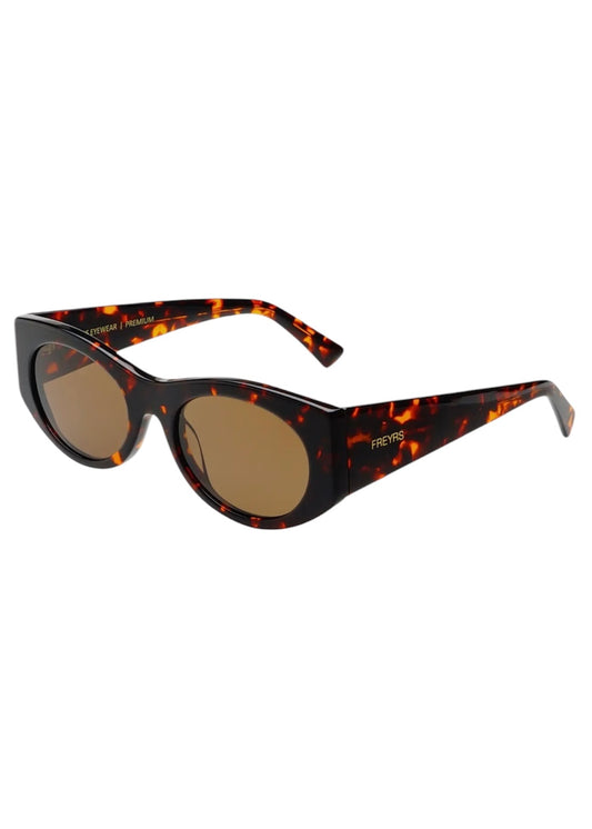 Freyrs Layla Acetate Oval Sunglasses - Brown Tortoise