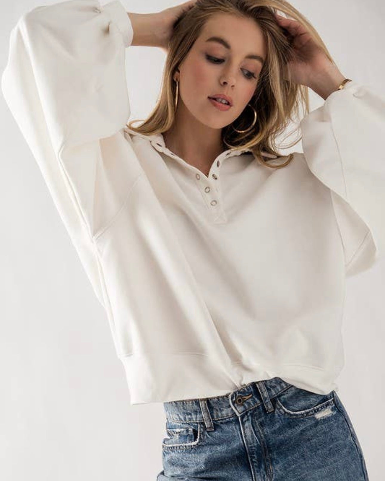 White Polo Sweatshirt