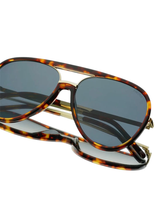 Freyrs Shay Aviator Sunglasses - Tortoise/Solid Gray