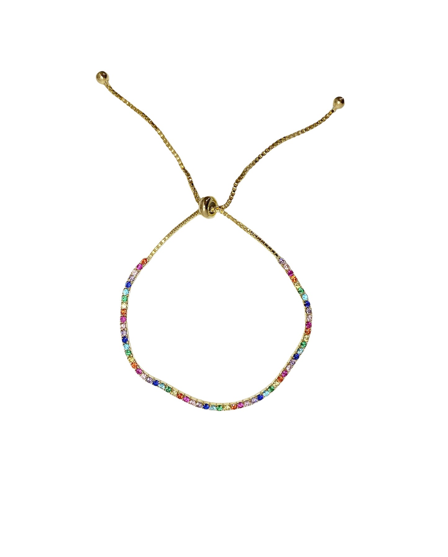 Rainbow Adjustable Bolo Tennis Bracelet