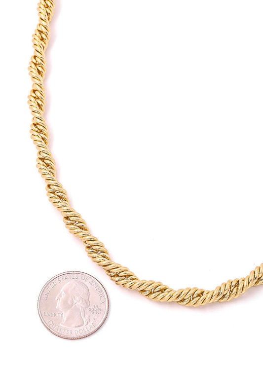 Gold Chunky Twist Chain Necklace