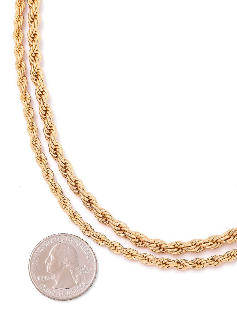 Gold Double Strand Rope Necklace