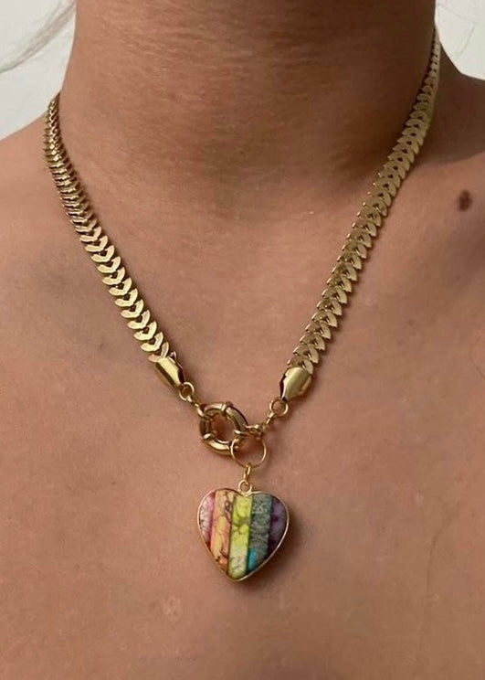 Rainbow Heart Necklace