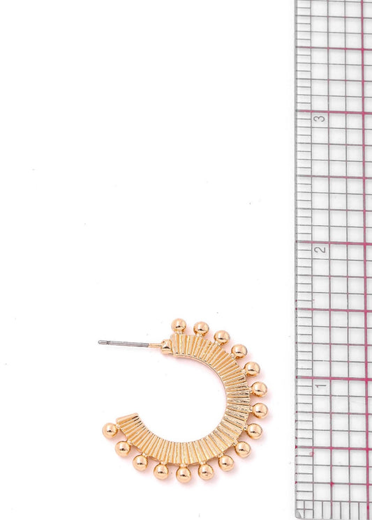 Gold Hoop Ball Earrings