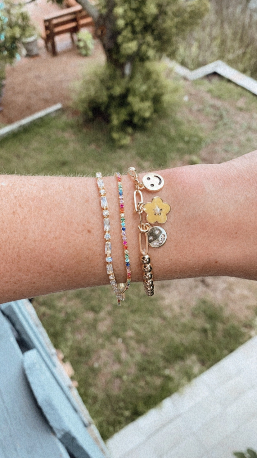 Rainbow Adjustable Bolo Tennis Bracelet