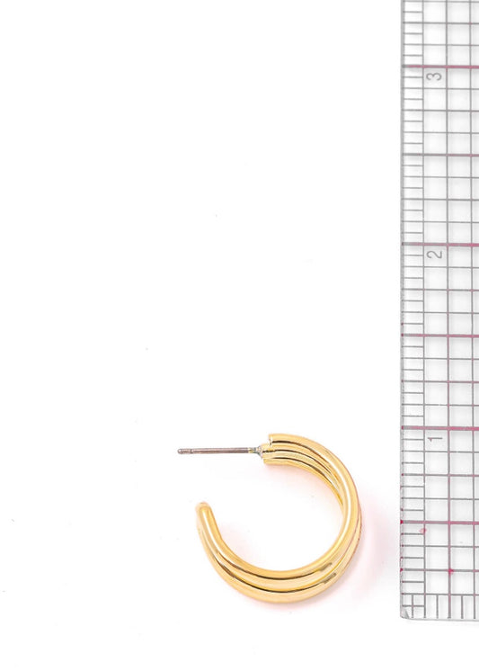 Triple C Gold Mini Hoop Earrings
