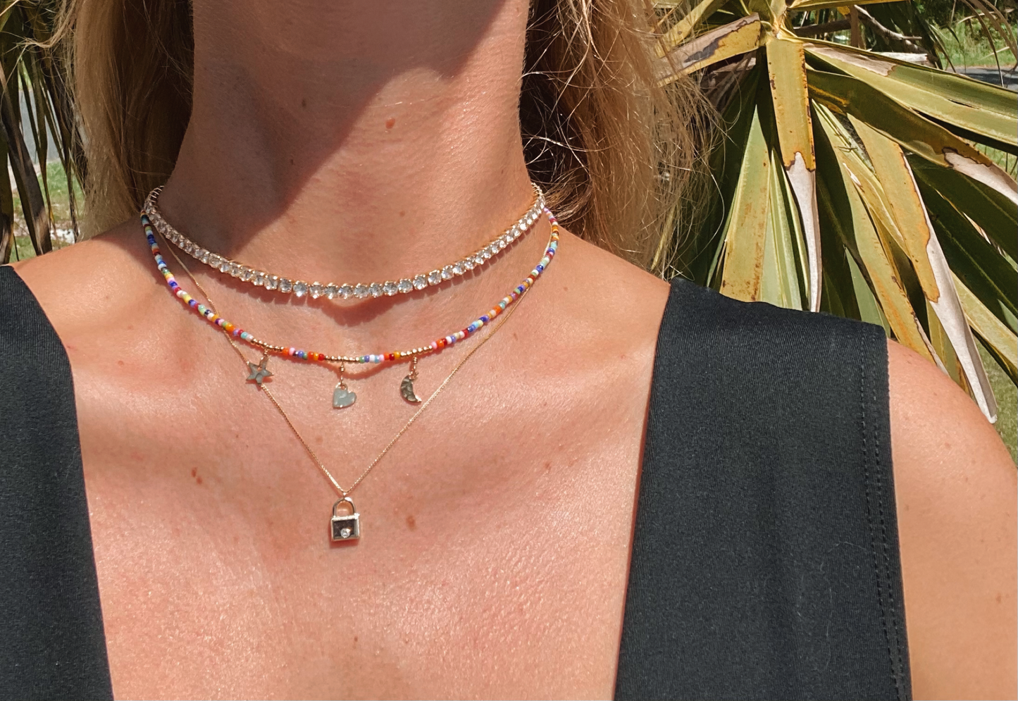 Seed Bead Charm Necklace
