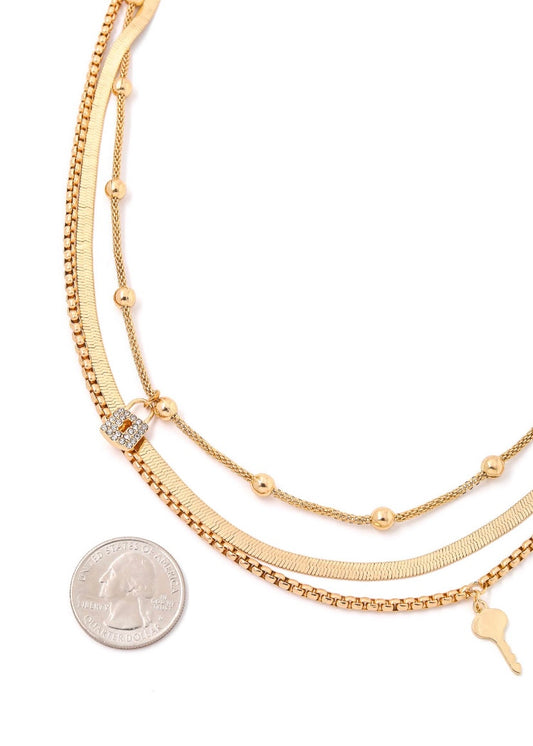 Layered Chain Key Necklace