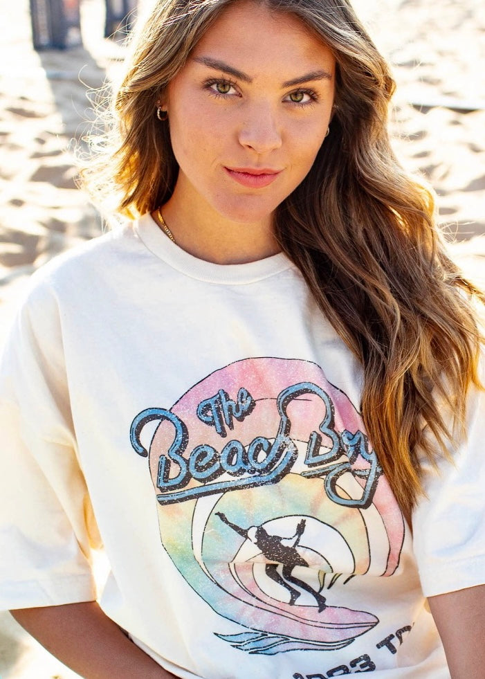 Beach Boys Tie Dye Off White Tee