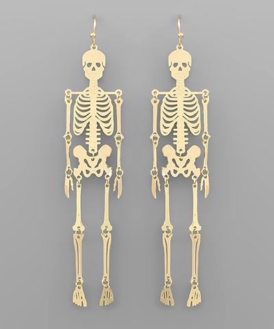 Gold Skeleton Earrings