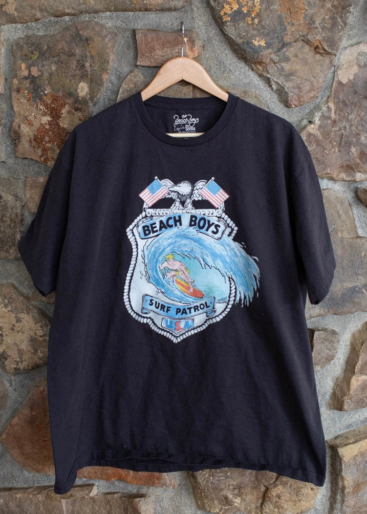 The Beach Boys Surf Patrol Off Black One Size Tee