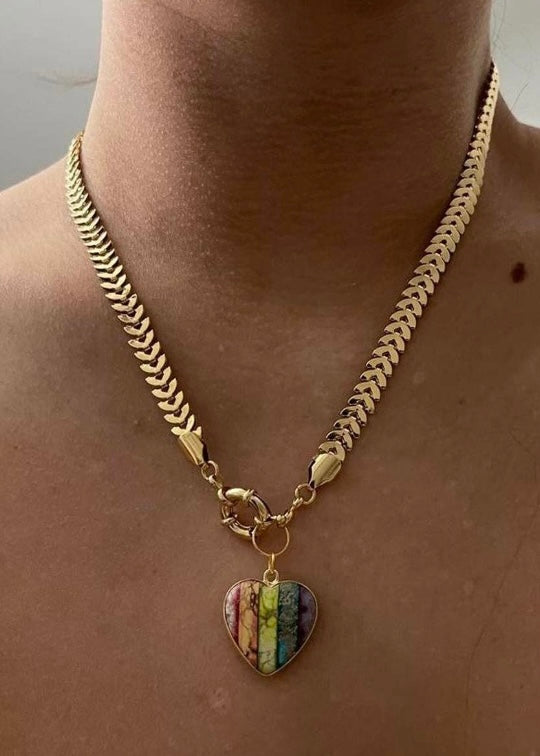 Rainbow Heart Necklace