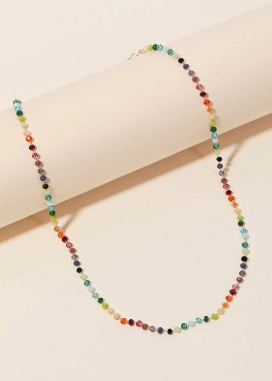 Dainty Glass Beaded Clasp Necklace