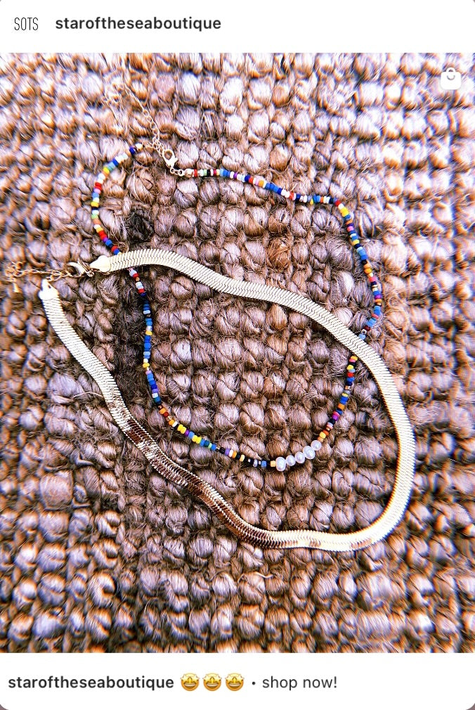 Beaded Pearl Charm Necklace