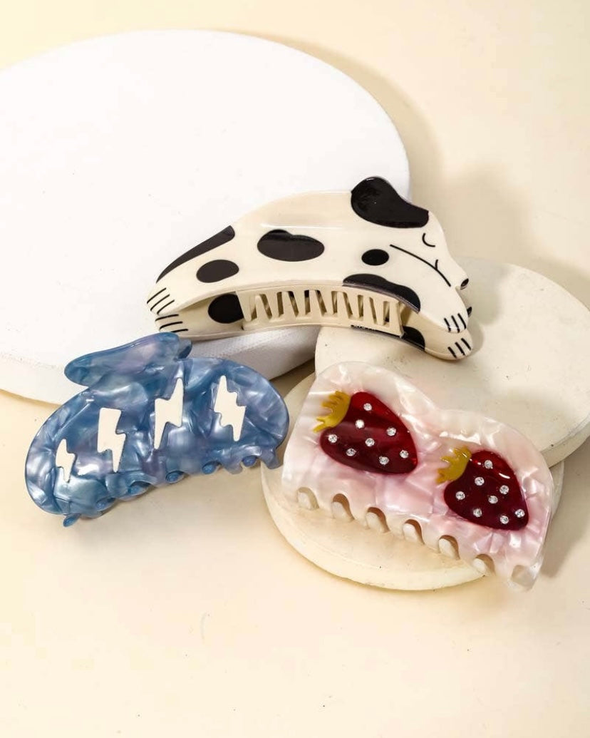 Three Piece Claw Hair Clip Set