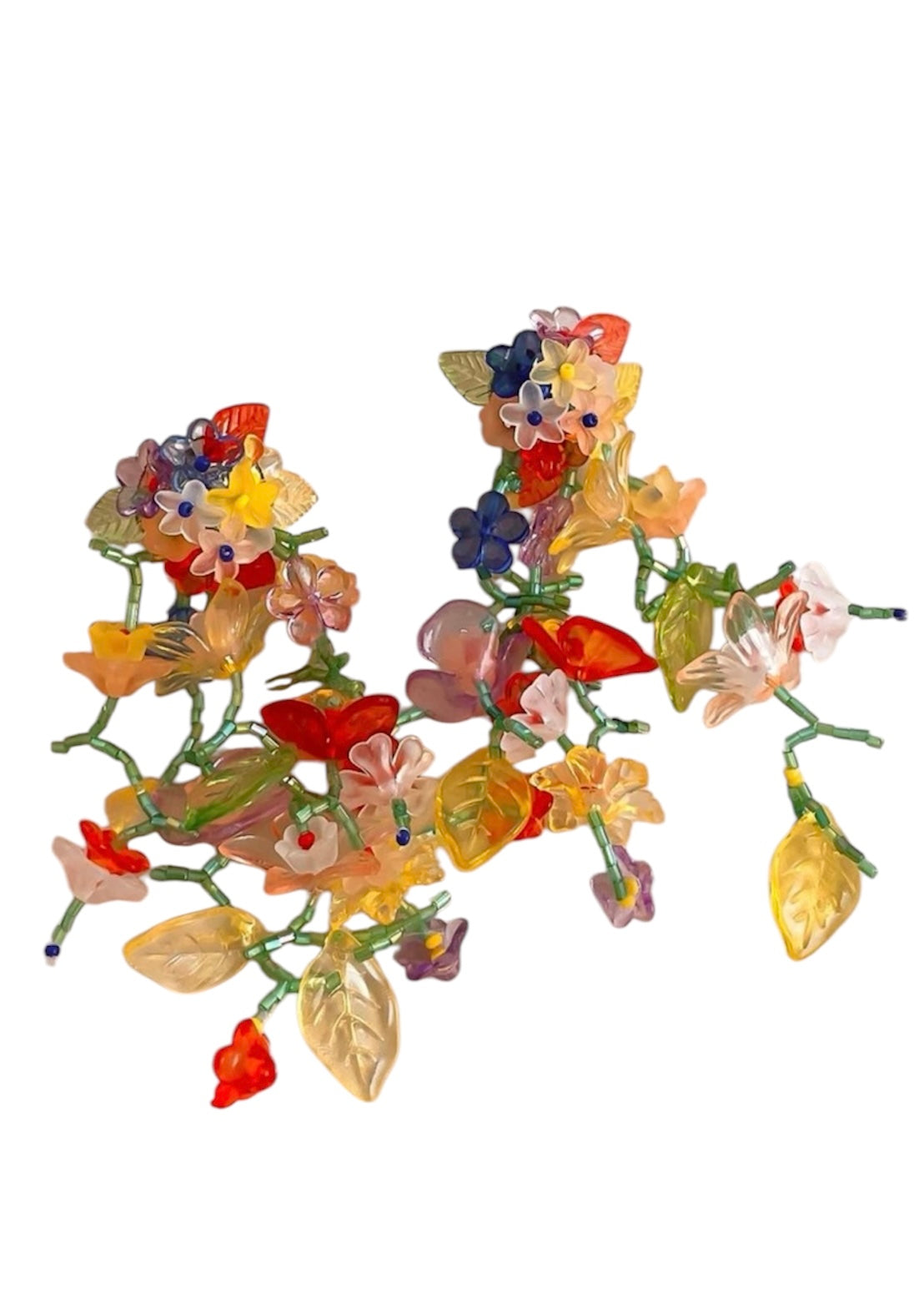 Flower Beaded Drop Earrings