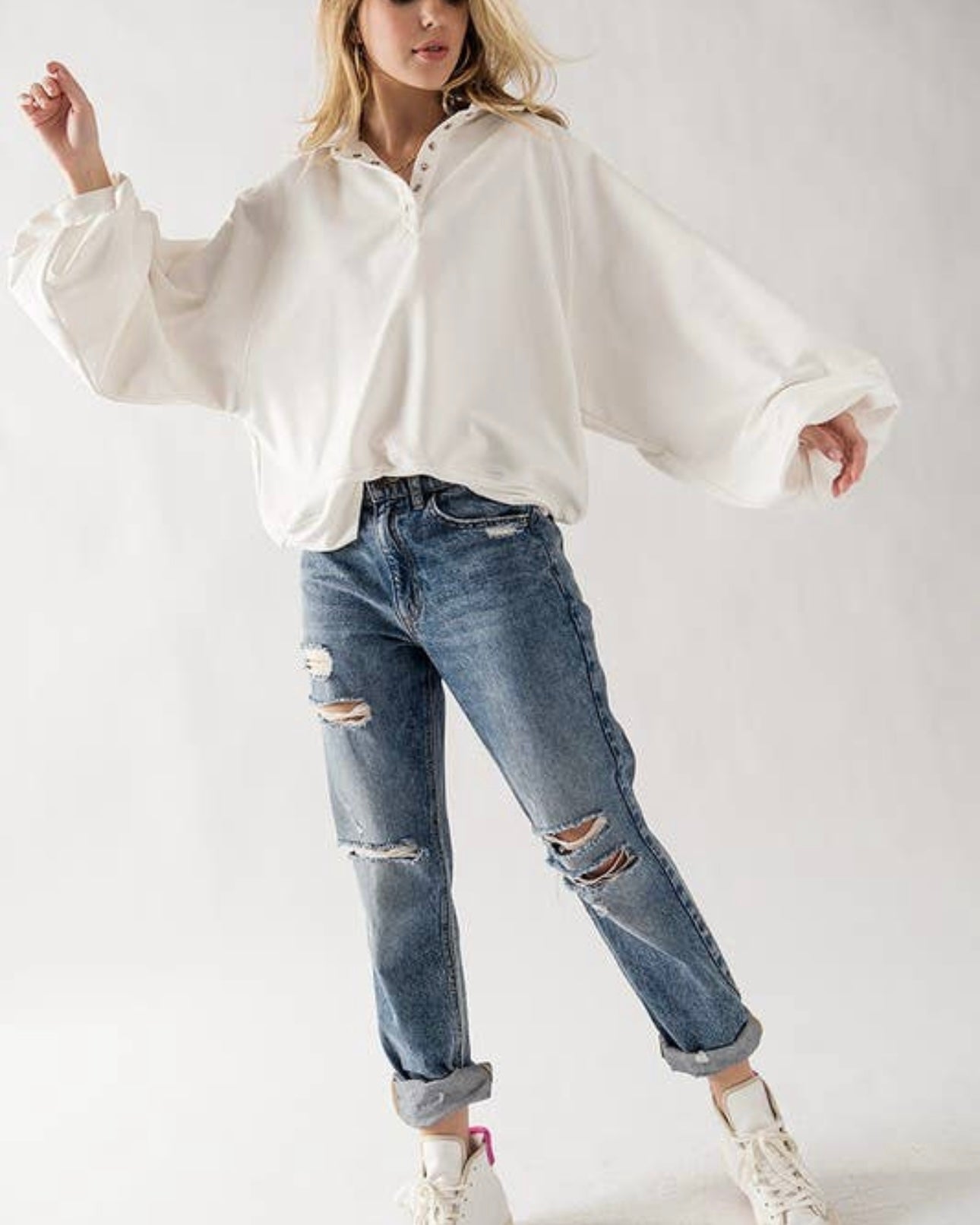 White Polo Sweatshirt