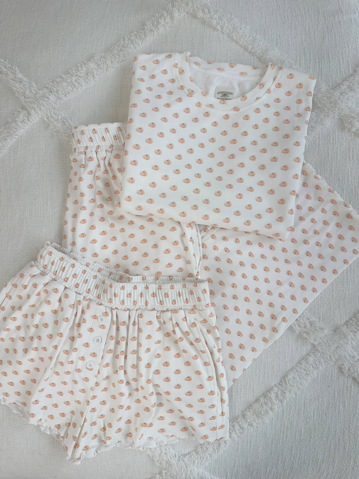 Pumpkin Fall Autumn Short Sleeve Pajama Top