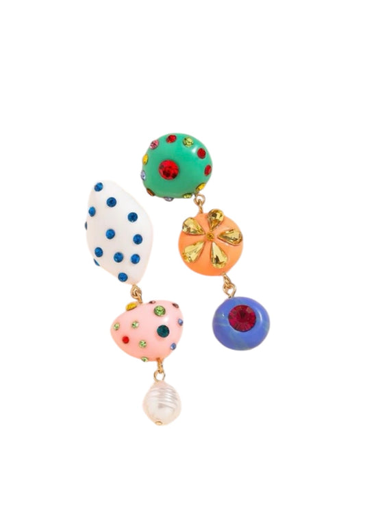 Rhinestone Mismatch Earrings