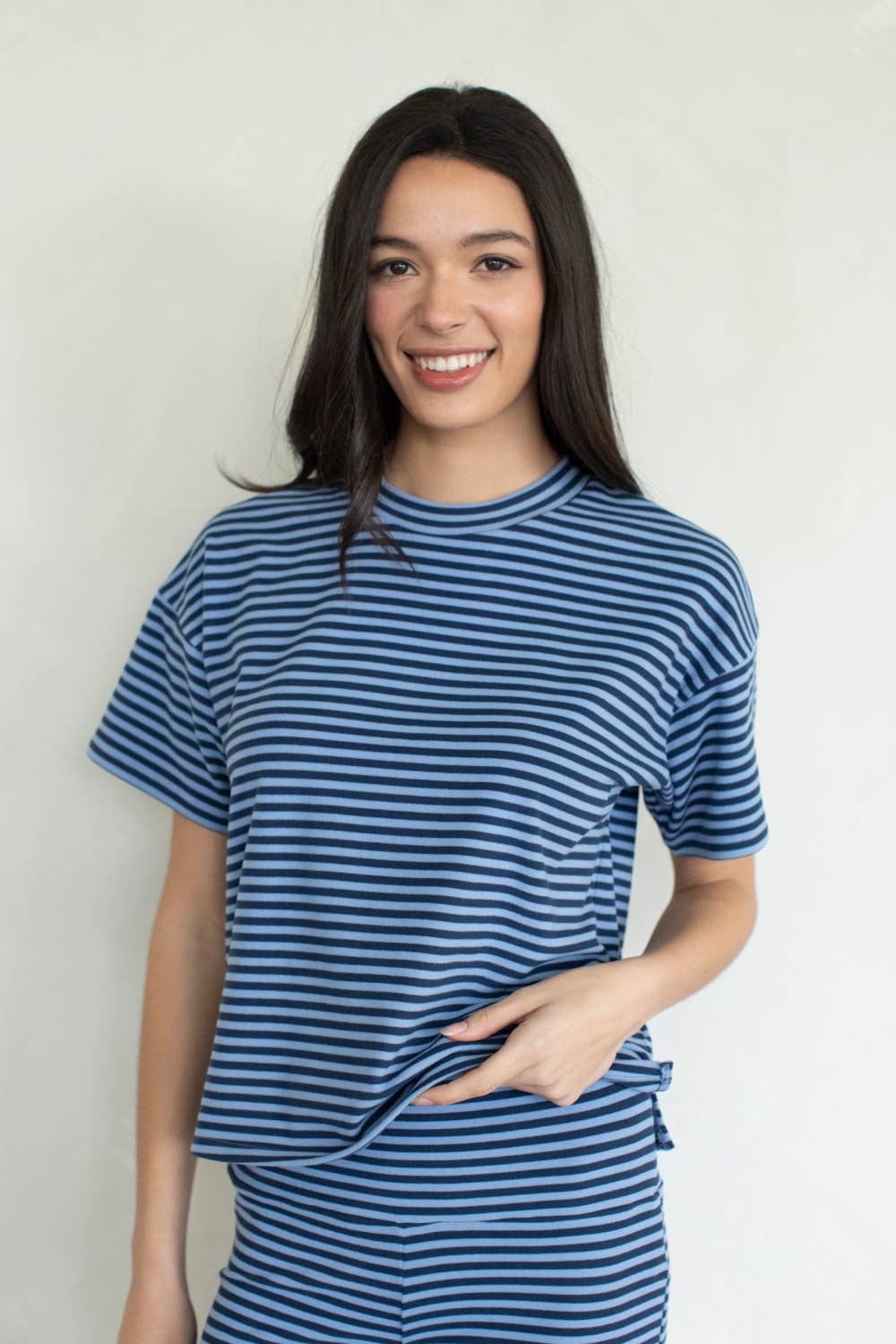 Skylar Tee: Dusty Blue / L