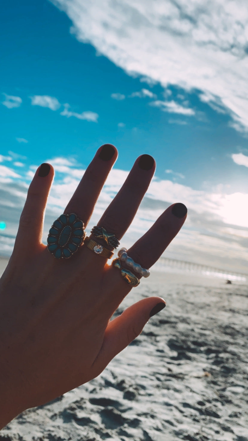 Two Tone Twist Rope Ring
