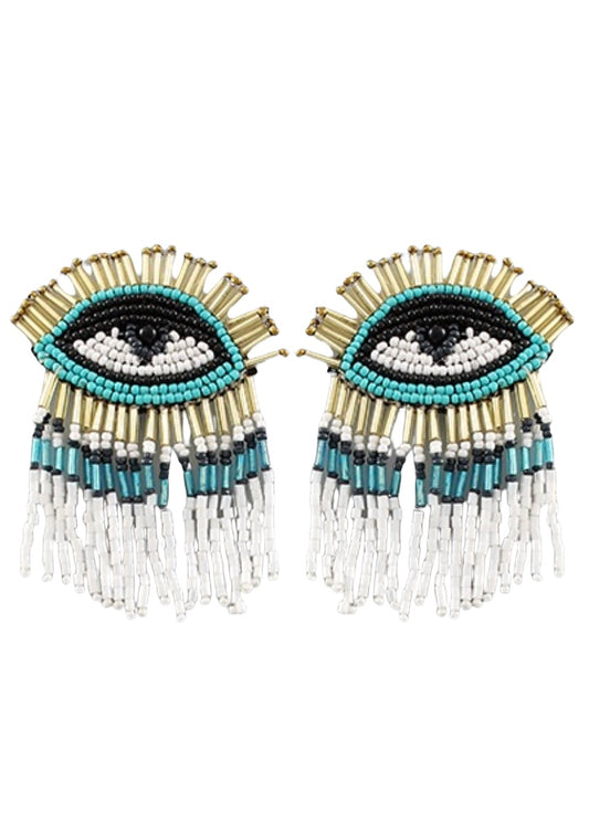 Beaded Eye Earrings