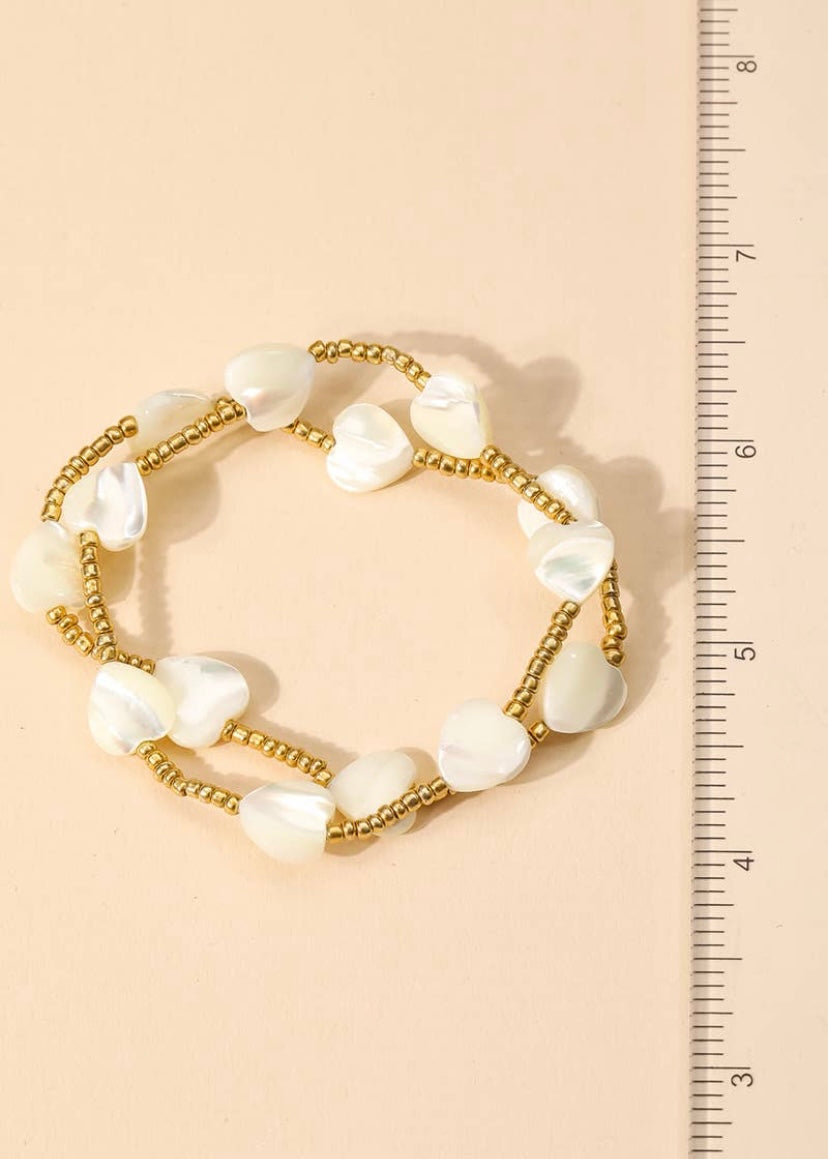 Heart Beaded Bracelet Set