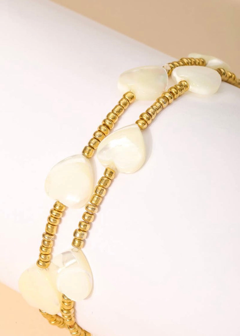 Heart Beaded Bracelet Set