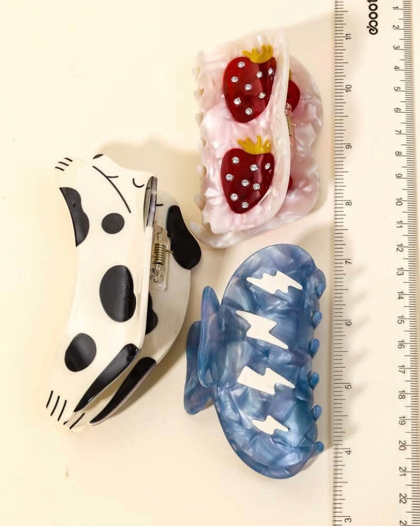 Three Piece Claw Hair Clip Set