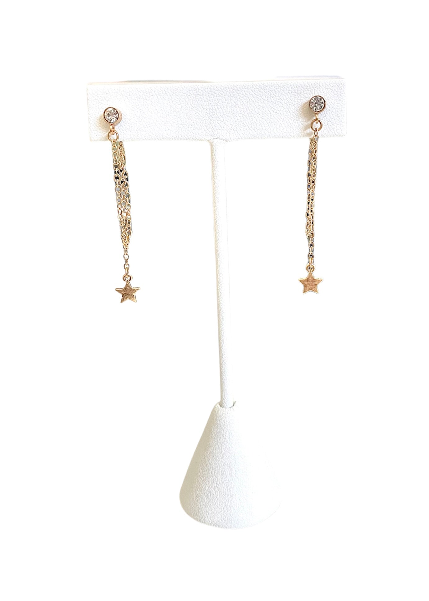 Star Charm Drop Chain Earrings