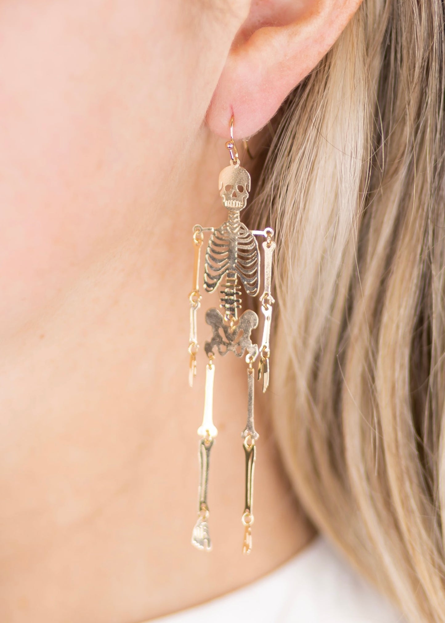 Gold Skeleton Earrings