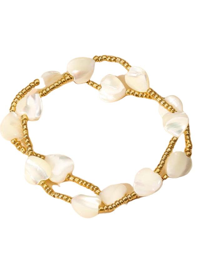 Heart Beaded Bracelet Set