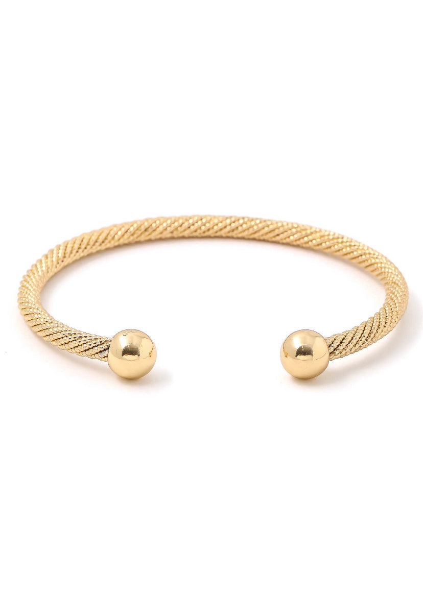 Gold Twist Open Cuff Bracelet