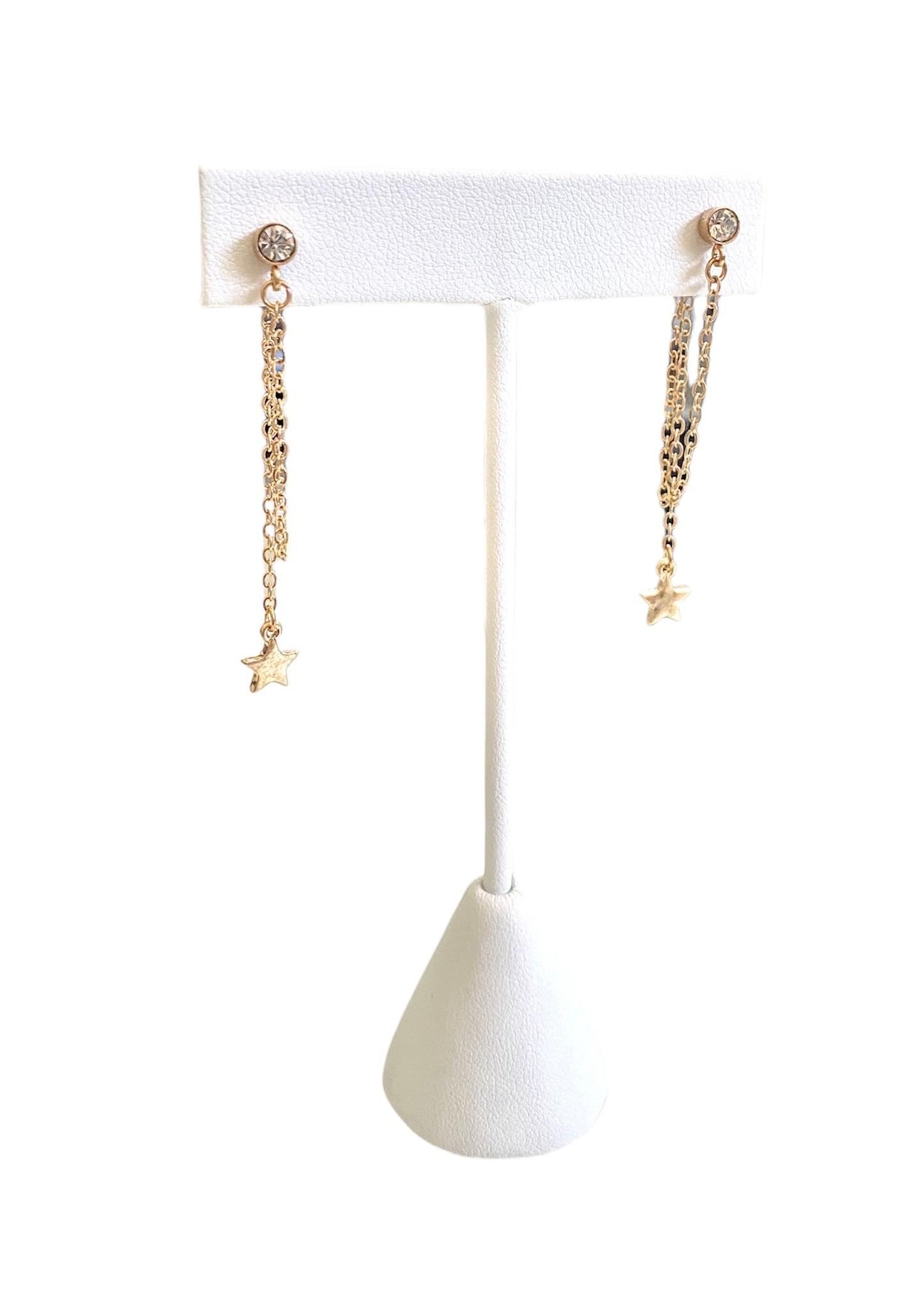 Star Charm Drop Chain Earrings