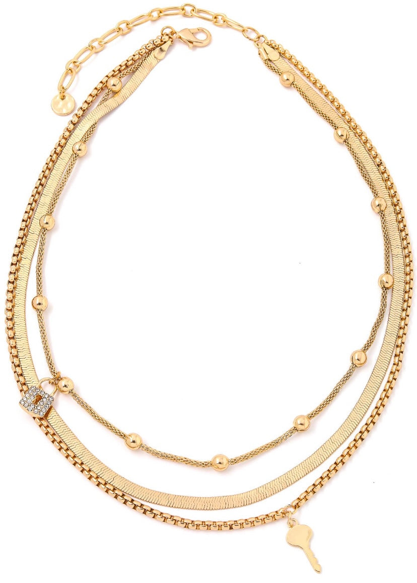 Layered Chain Key Necklace