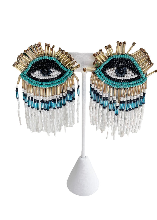 Beaded Eye Earrings