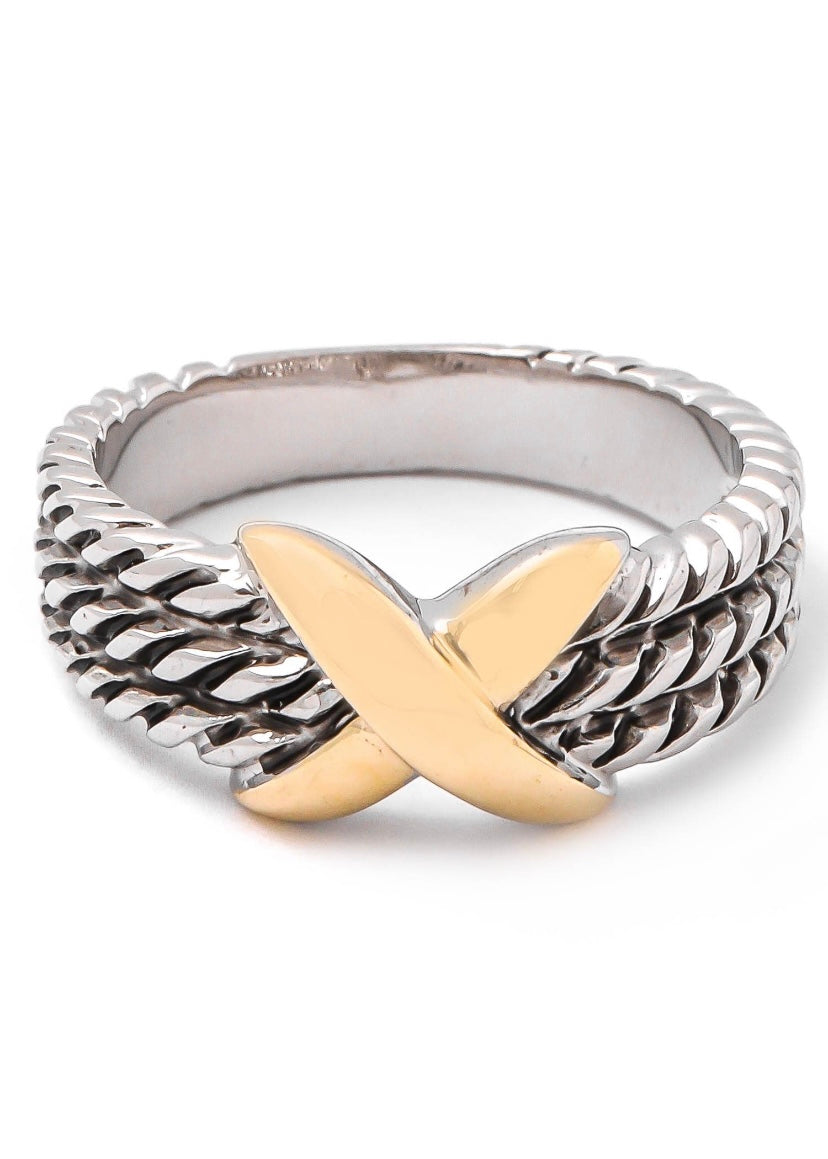 Two Tone Twist Rope Ring