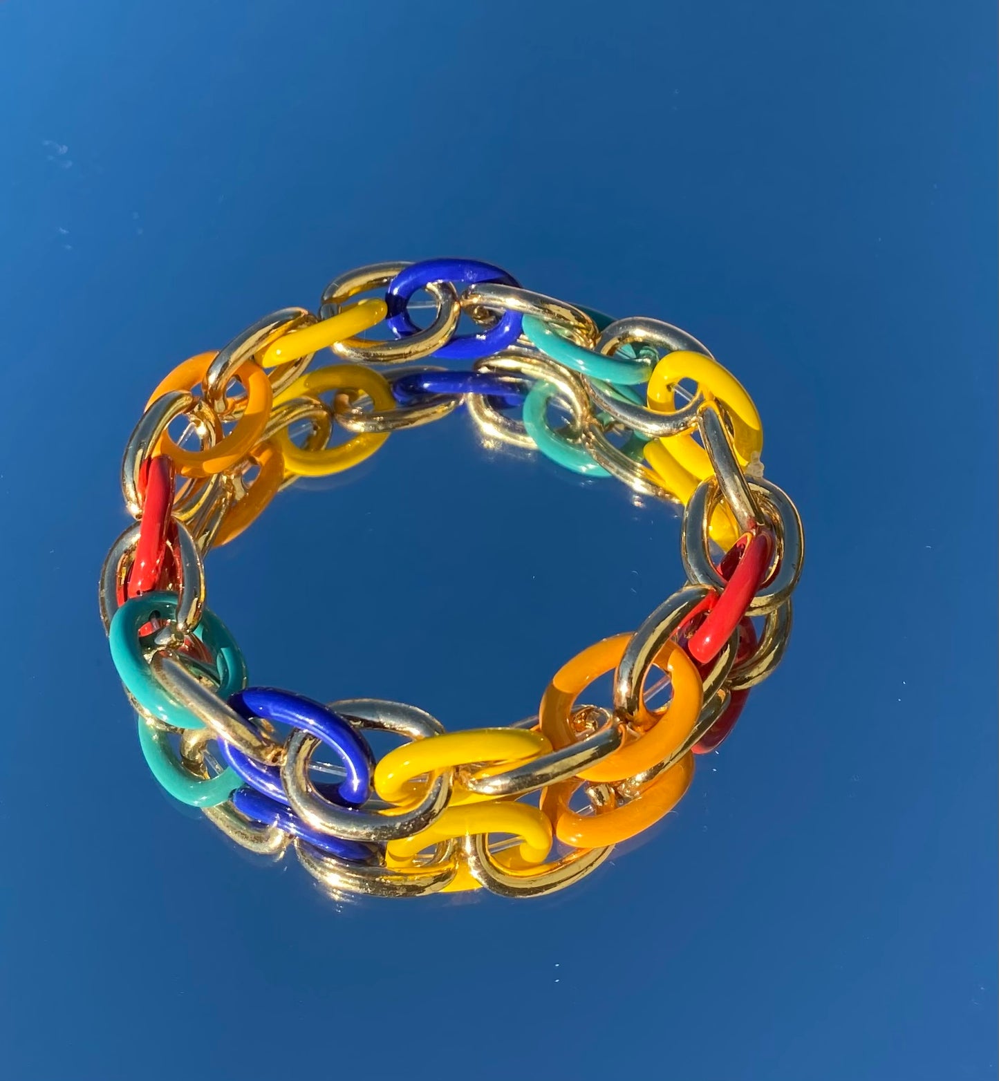 Multi Color Chain Link Bracelet