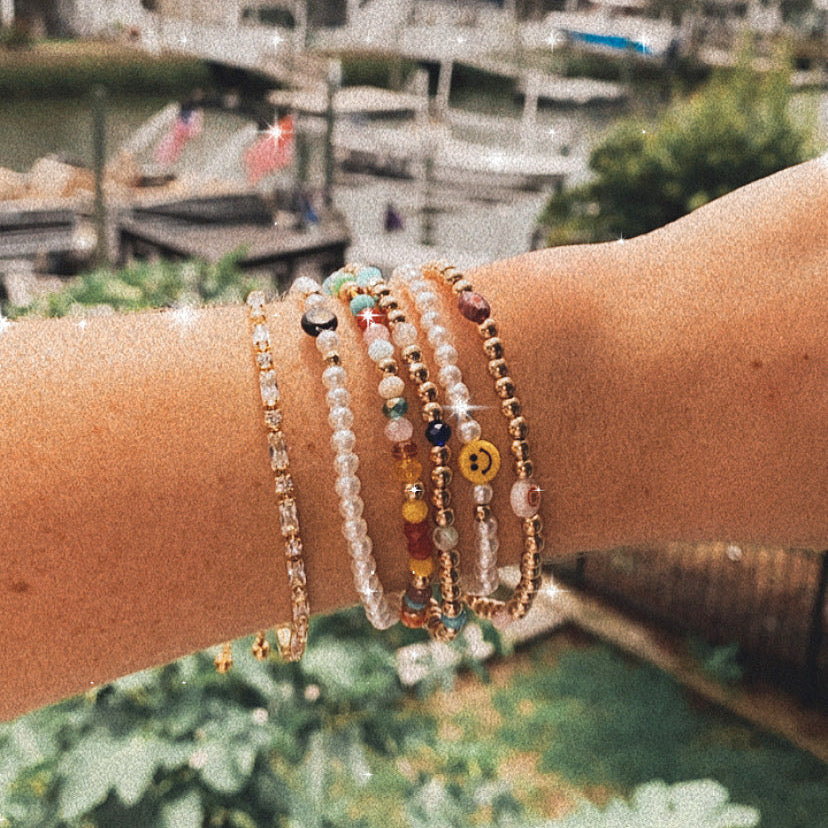 Gold Rectangle Cut Tennis Bracelet