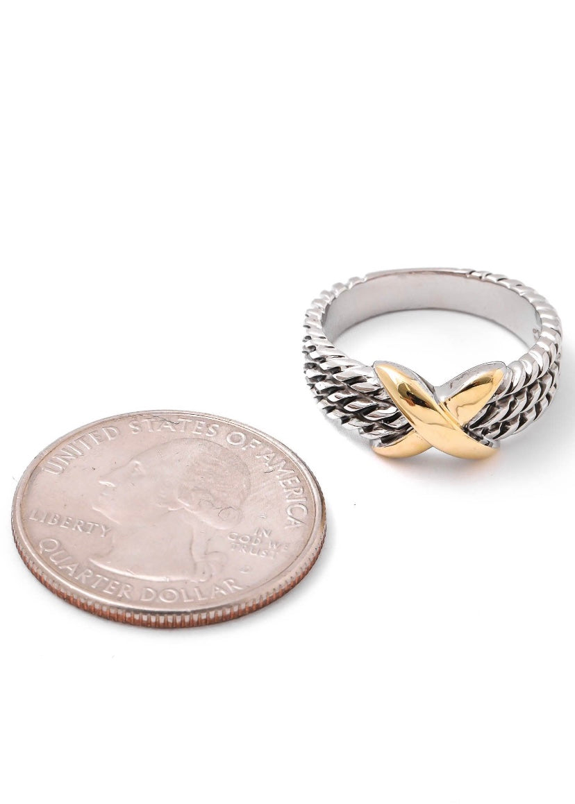 Two Tone Twist Rope Ring