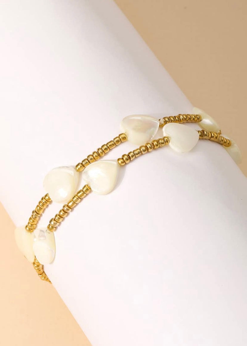 Heart Beaded Bracelet Set