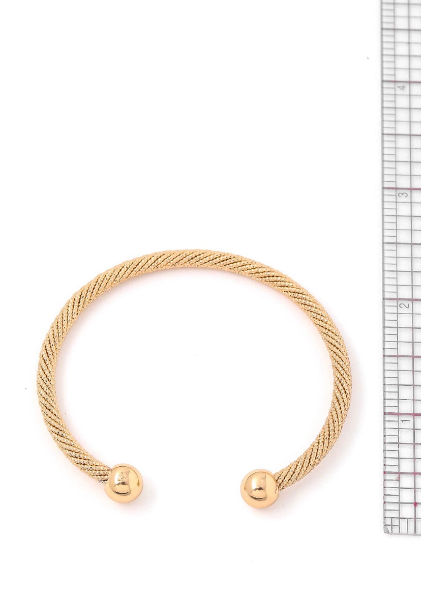 Gold Twist Open Cuff Bracelet