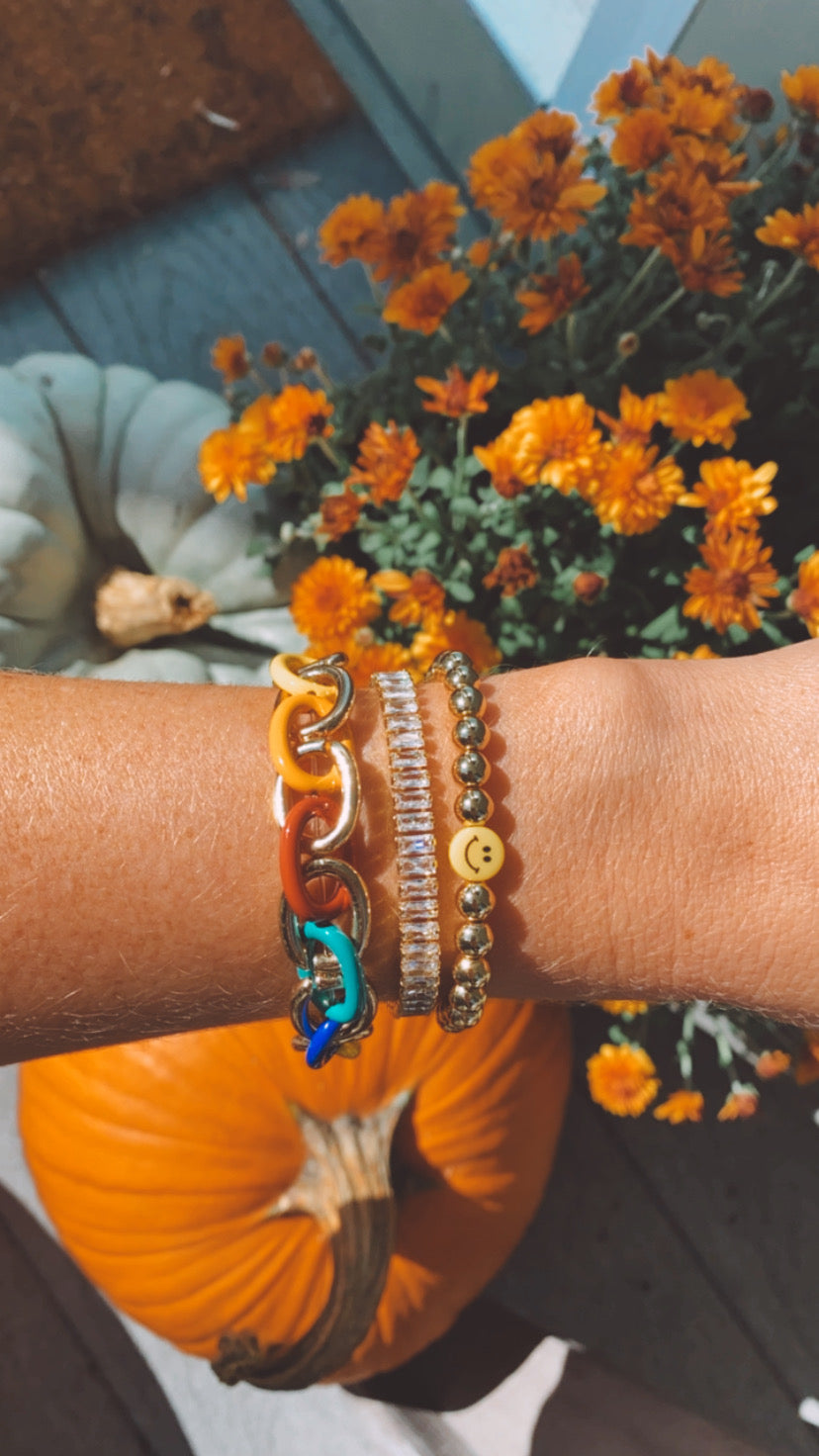 Multi Color Chain Link Bracelet